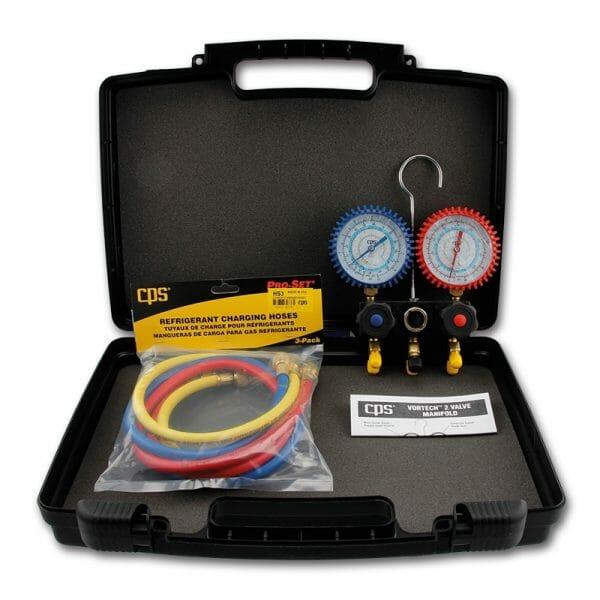 Manifold and Gauge 2-valve R22, R134a, R404A, R407C Vortech (MV2JS3C) CPS